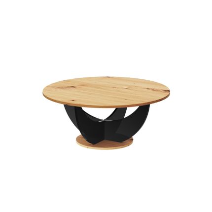Ława okrągła CAPRI 100 - dąb artisan/czarny połysk