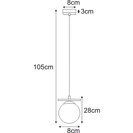 Lampa wisząca GLOBE 1207 - czarny