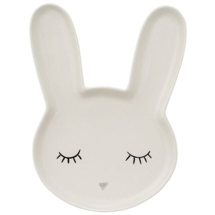 Talerz Smile Rabbit 24x17 cm biały