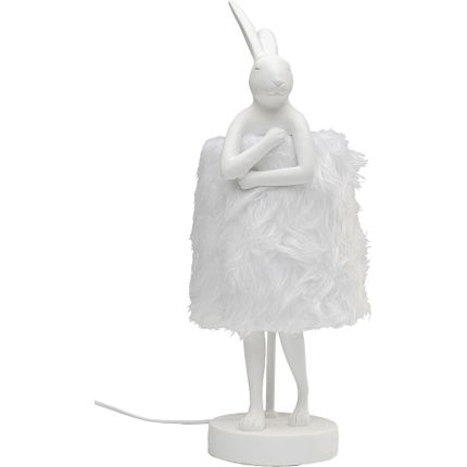 Lampa stołowa ANIMAL RABBIT 50 - biały/białe futro