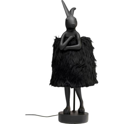 Lampa stołowa ANIMAL RABBIT 68 - czarny/czarne futro