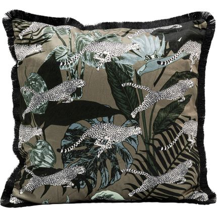Poduszka JUNGLE LEAFS 45x45 - brązowy/czarny