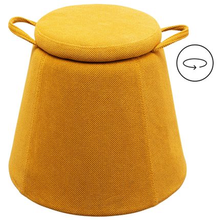 Pufa ze schowkiem i uchwytami THIMBLE - żółty