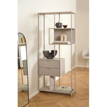Regał z szufladami SEAFORD 77 cm - szary