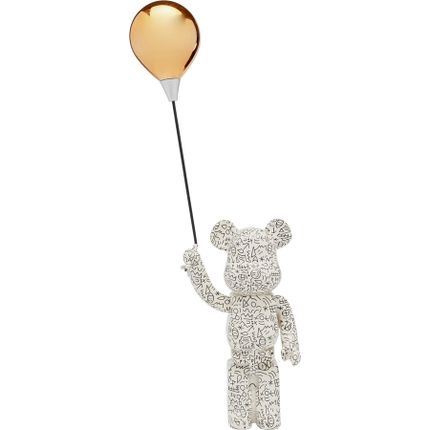 Figurka dekoracyjna BALLOON BEAR 60 - biały/złoty