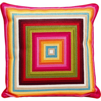 Poduszka dekoracyjna KWADRATY 50x50 cm - wielokolorowy