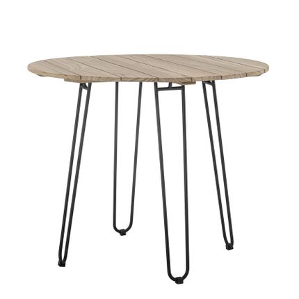 Stół ogrodowy okrągły MOLITO 90 cm - naturalny/czarny