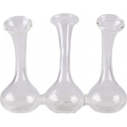 Wazon transparentny ze srebrnym zdobieniem 14 cm
