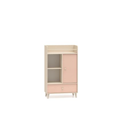 Komoda wysoka MEVEL 04 - beż piaskowy/millenial pink