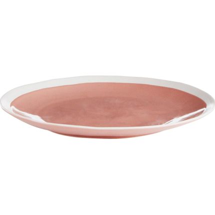 Talerz deserowy Ø20 cm - różowy/biały