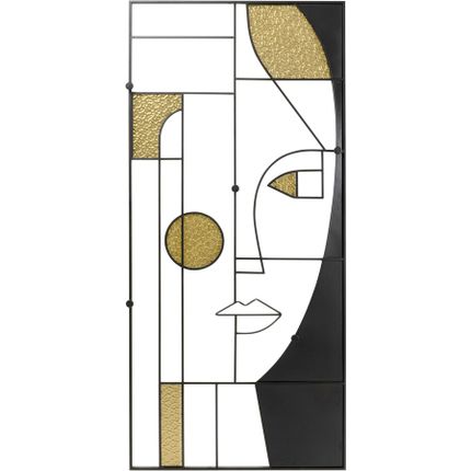 Wieszak ścienny ART GIRL FACE 90x200 - czarny/złoty