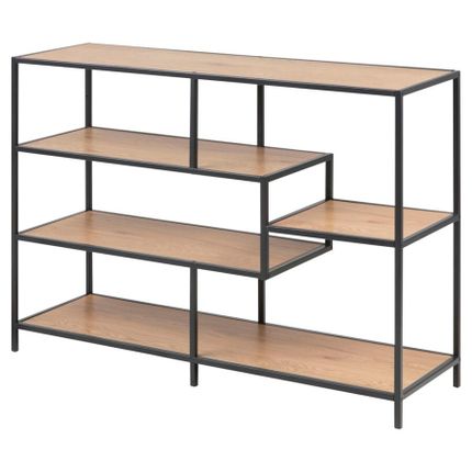 Regał SEAFORD 78 cm - dąb dziki/czarny