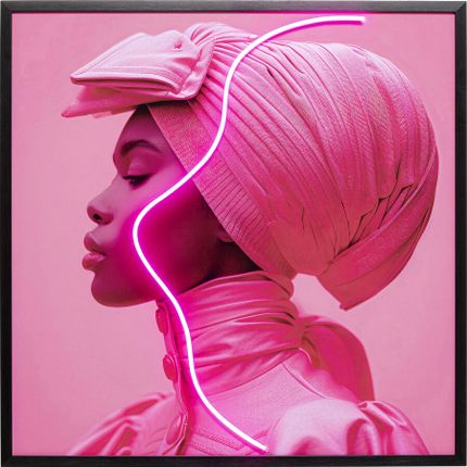 Obraz PINK WOMAN LED 80x80