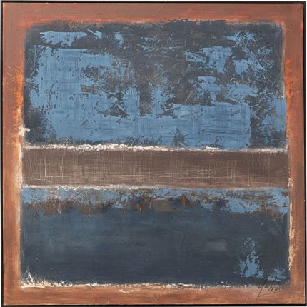 Obraz SILENCE 120x120 - niebieski