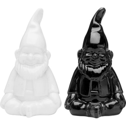 Solniczka i pieprzniczka Gnome czarno-biała (2-szt)