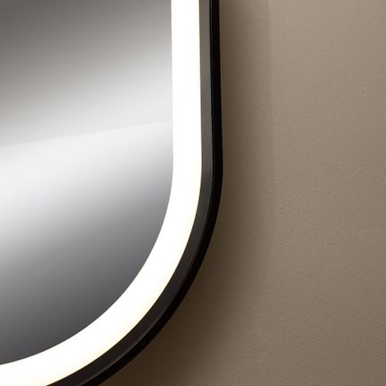 Lustro owalne z oświetleniem LED D2383 - czarny