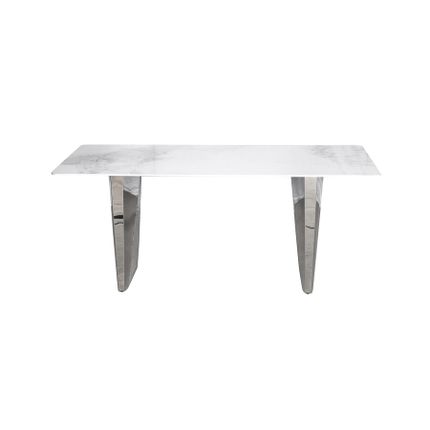 Stół MODIG M33 - 200x100 - biały marmur/srebrny