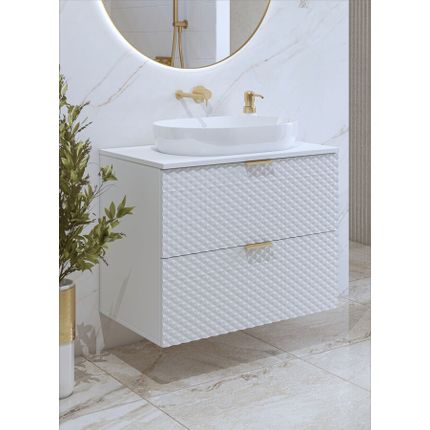 Szafka pod umywalkę wisząca LAURA 48 - 80 cm - biały