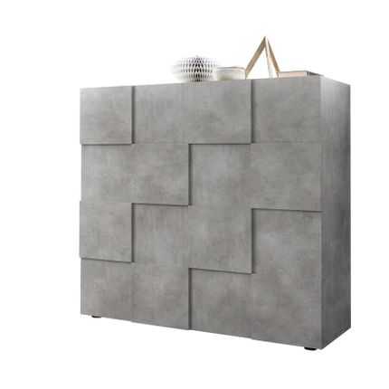 Wysoka komoda 2-drzwiowa DAMA - laminat beton