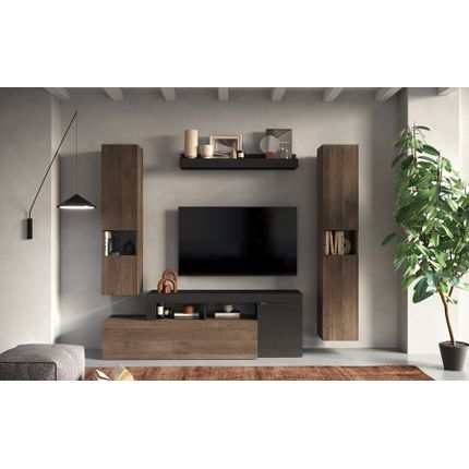Meblościanka FREEDOM 250 4 elementy - lava/dąb mercure