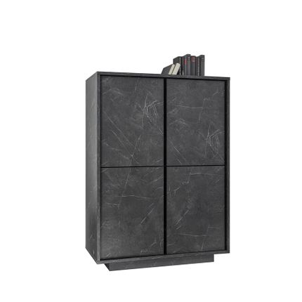 Komoda wysoka CARRARA - marmur antracyt mat