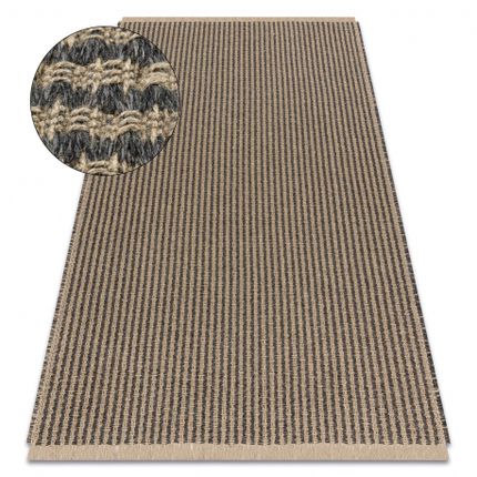 Dywan jutowy JUTE 3650 linie - czarny / beż
