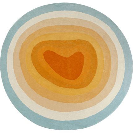 Dywan okrągły AURA CIRCLE 200 cm - pomarańczowy/niebieski