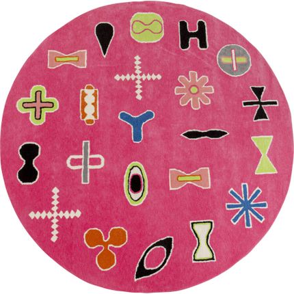Dywan okrągły GLYPH 200 cm - różowy