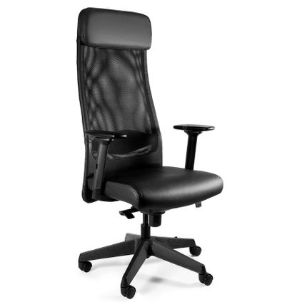 Fotel ARES SOFT - skóra naturalna czarna