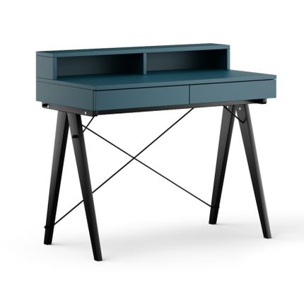 Biurko z poziomą nadstawką BASIC HORIZONTAL - stelaż BLACK
