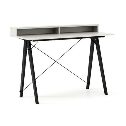 Biurko z nadstawką SLIM+ - stelaż BLACK