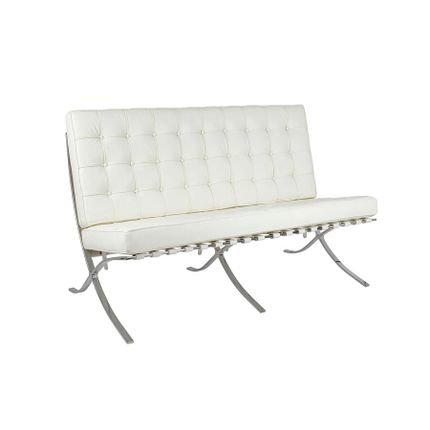 Sofa 2-osobowa BARCELON - biała skóra