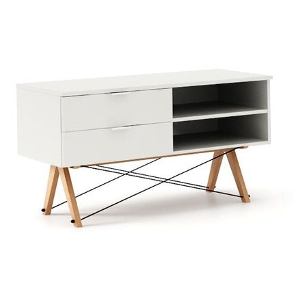 Szafka RTV z 2 szufladami SIDEBOARD - stelaż BUK