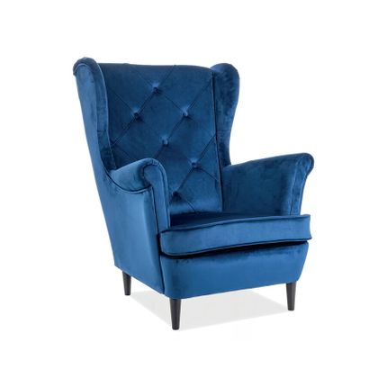 Fotel LADY Velvet - granatowy Bluvel 86