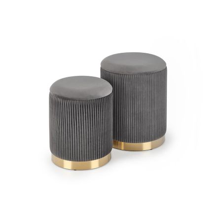 Zestaw 2 puf MONTY - popiel