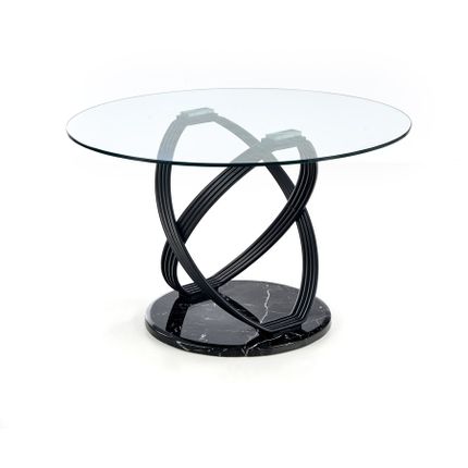 Stół okrągły OPTICO 120 cm - transparentny/ czarny