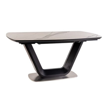Stół rozkładany ARMANI CERAMIC 160x90 - biały/czarny
