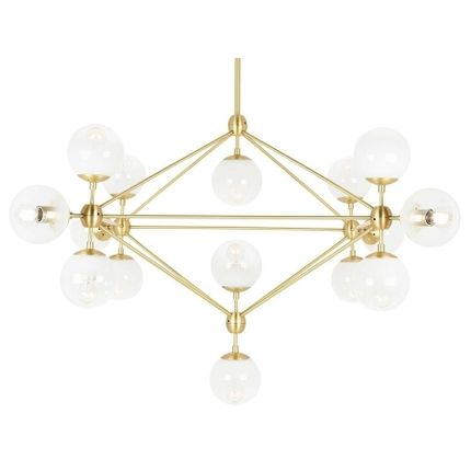 Lampa wisząca PLANETARIO 15 GOLD - złoty/klosze szronione