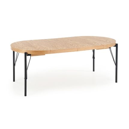 Stół okrągły rozkładany INFERNO 100 cm - dąb naturalny/czarny