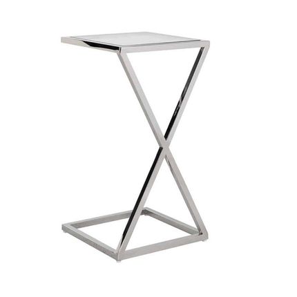 Stolik pomocniczy PARAMOUNT 35x35 - szkło/chrom