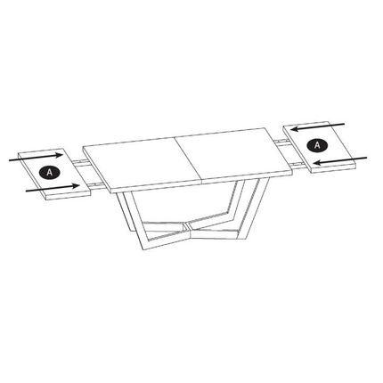 Przedłużki do stołu MASSIVE 45x90cm - komplet kolor jasny dąb/czarny