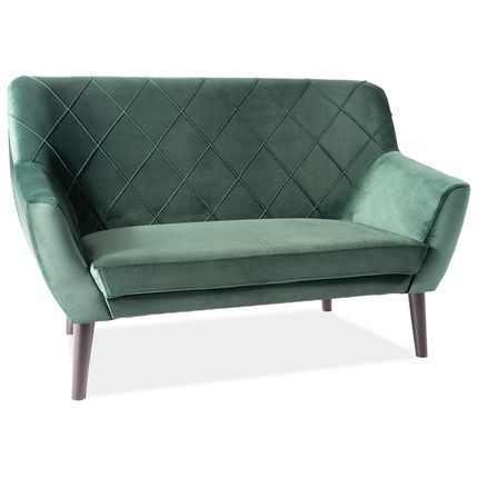 Sofa 2-osobowa KIER 2 Velvet - wenge/zielony Bluvel 78