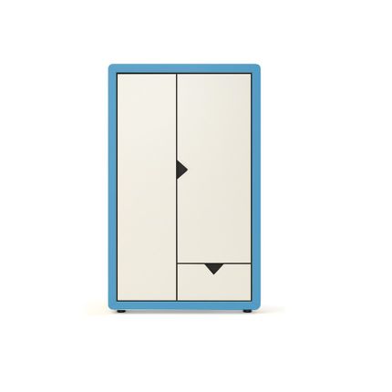 Dwudrzwiowa szafa z kolekcji FRAME - grafit/niebieski