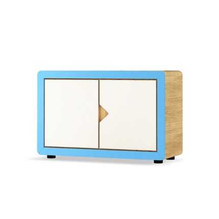 Kredens z kolekcji FRAME - dąb/niebieski