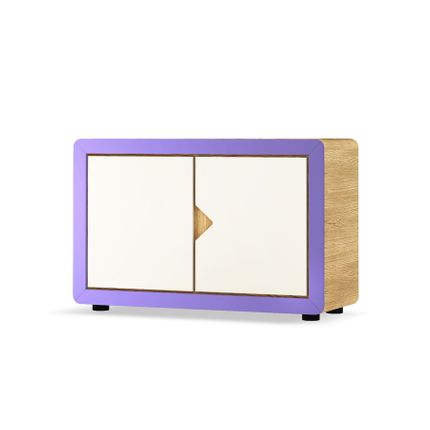 Kredens z kolekcji FRAME - dąb/kobaltowy