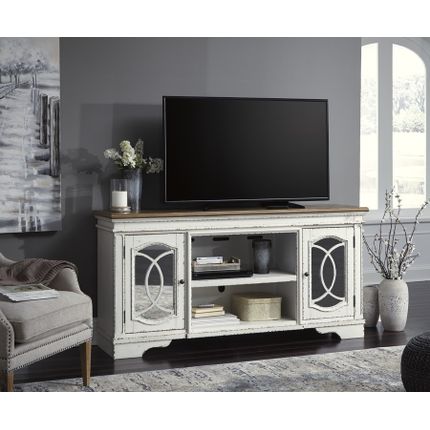 Szafka RTV REALYN W743-68 188 cm - biały/brązowy