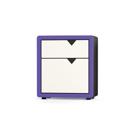 Wysoka komoda z kolekcji FRAME - grafitowy/kobaltowy