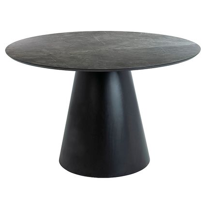 Stół okrągły ANGEL 120 cm - szary/czarny mat