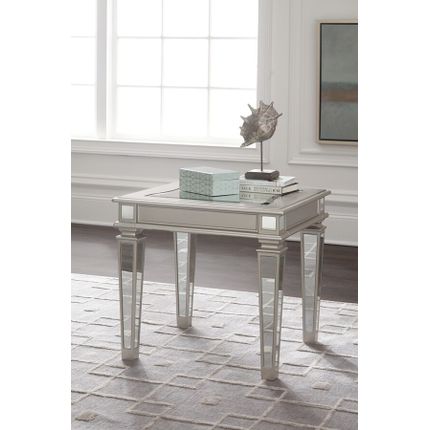 Stolik boczny w stylu glamour TESSANI T099-3 - srebrny