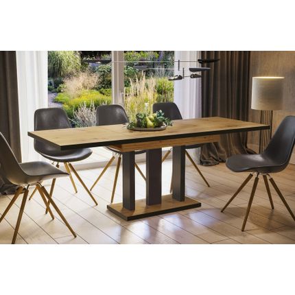 Stół rozkładany APPIA BLACK 130/210x80 - dąb artisan